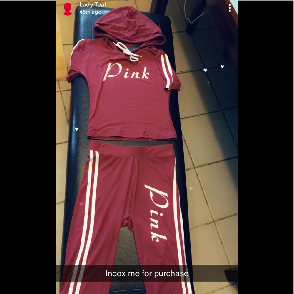 Inspired by pink stretch hoodie w biker shorts
